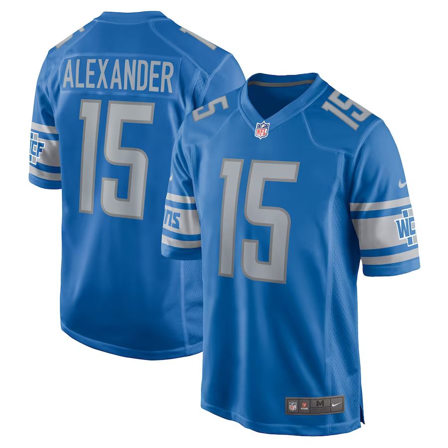 Men Detroit Lions #15 Maurice Alexander Nike Blue Player Game NFL Jersey